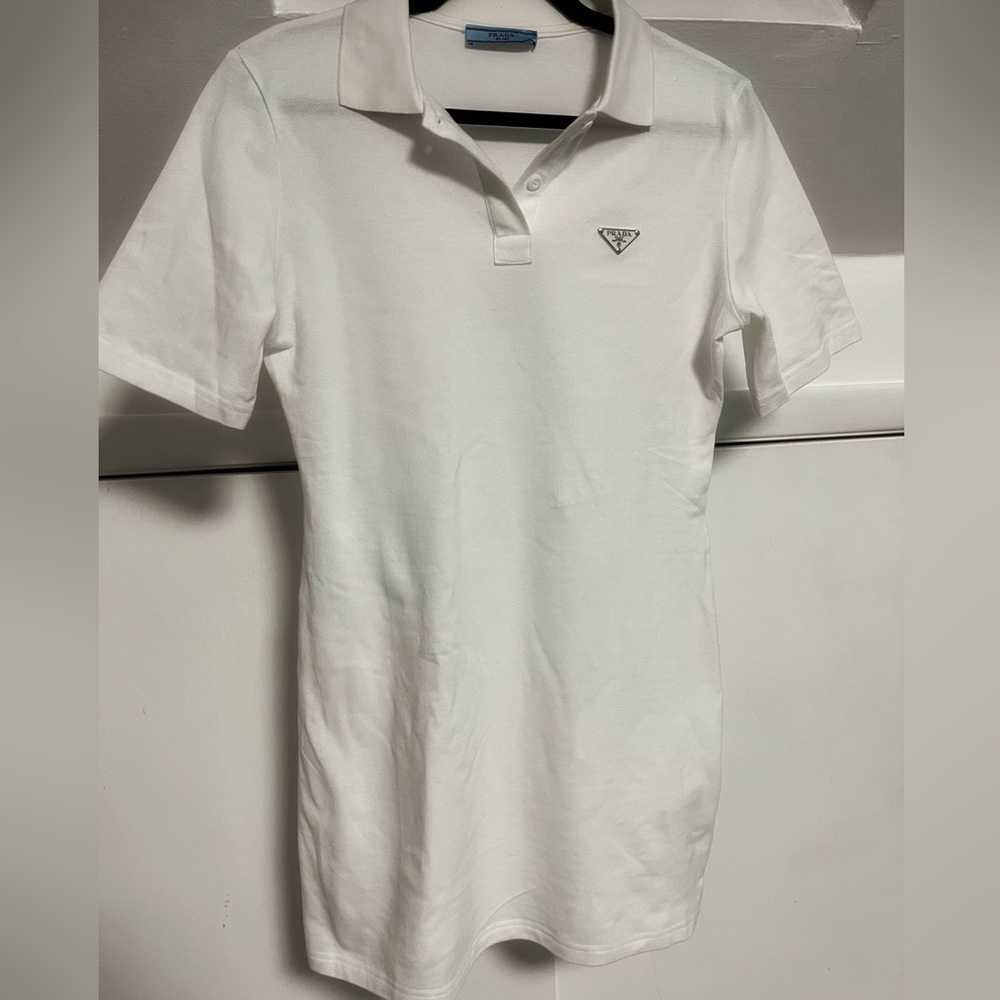 Prada White Cotton Mini Dress
